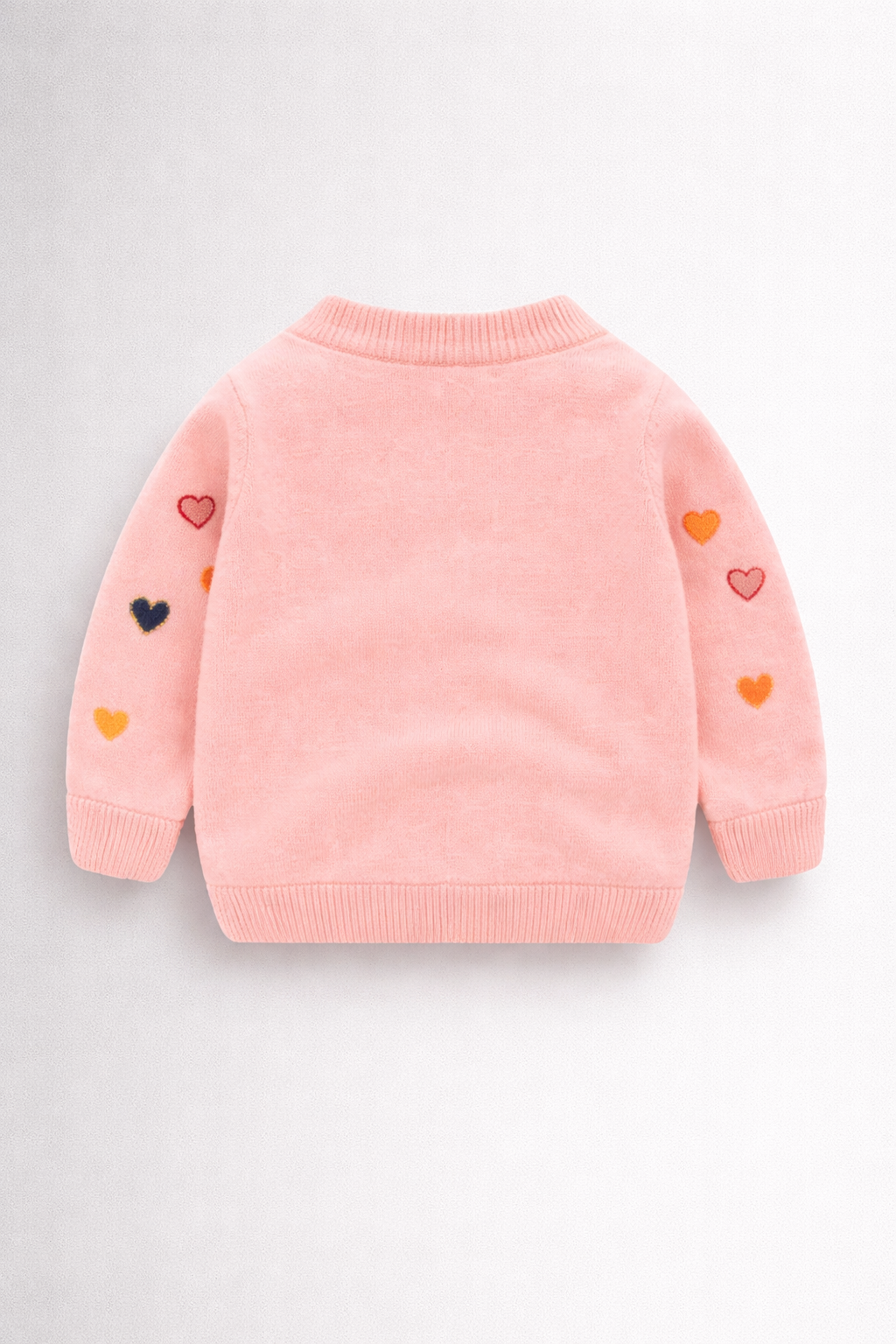 Peach pearl cardigan with love heart design